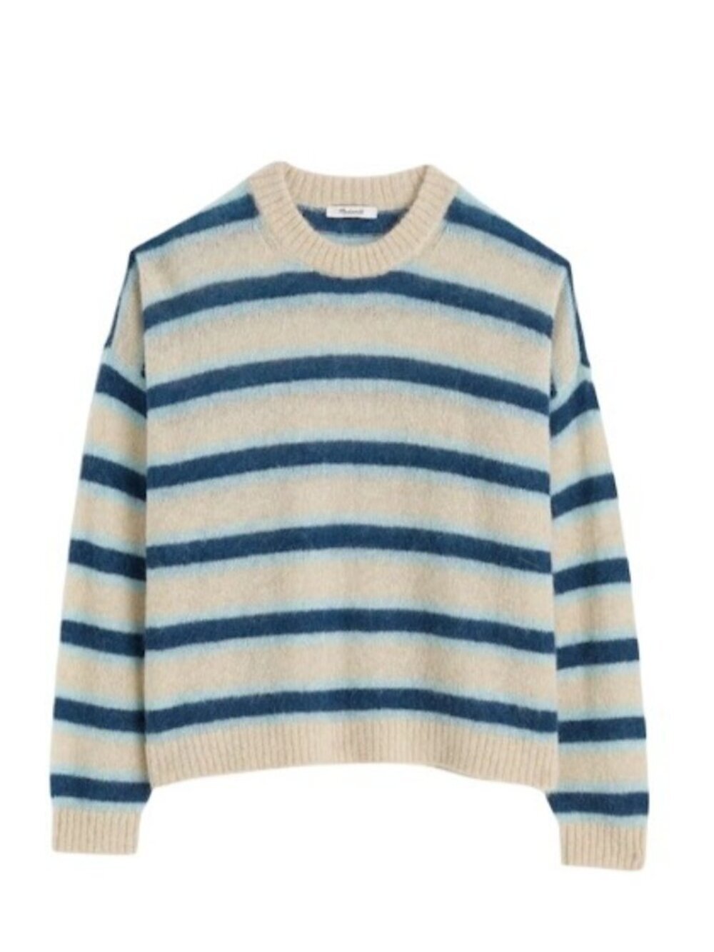 Madewell Striped Pullover Sweater Alpaca Blend~Size XXL~Seaspray Multi NWT L4 11